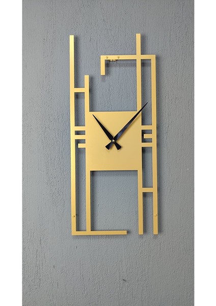 Carisma Metal Gold/altın Dikdörtgen Duvar Saati - Ev/ofis Saati - Hediye Saat - 60 x 26 cm 60X25 cm fırsatları