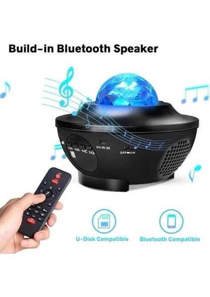 Torima Lw-34 Siyah Starry LED Lazer Projektör Bluetooth Müzik Hoparlör Uzaktan Kumandalı Gece Lambası fiyatları