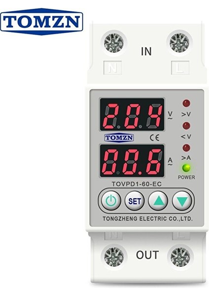 Voltaj ve Akım Koruma Rölesi Yüksek Alçak Gerilim Akım Koruyucu Monofaz 80A modelleri