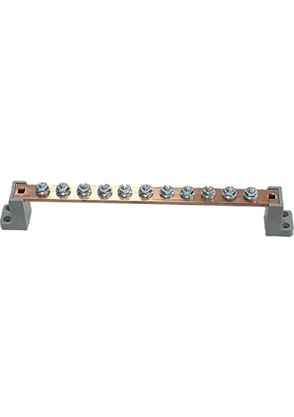 20X4MM, 11 Civatalı Ayaklı Bakır Bara 250A