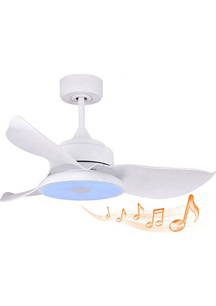 Melodi Beyaz Aydınlatmalı Uzaktan Kumandalı 96CM Bluetooth Özellikli Tavan Vantilatörü