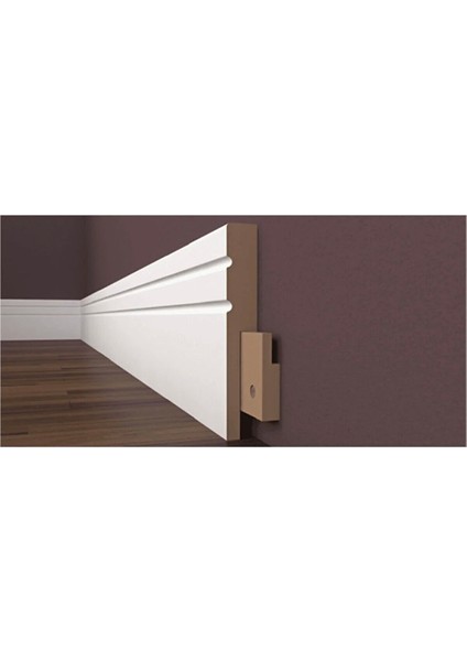By Istanbul 12.5 mt 5 Adet Lake Pvc Kaplama Saten Beyaz 10 cm Parke Süpürgelik