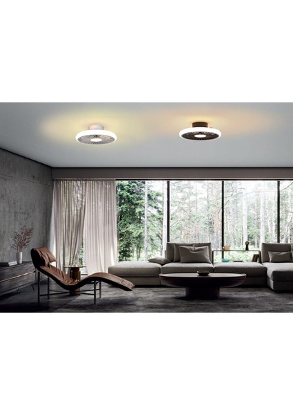 Fuji̇led Uzaktan Kumandalı Led'li Tavan Vantilatörü Motor Dc 30W LED 55W 2700K-5000K Si̇yah modelleri