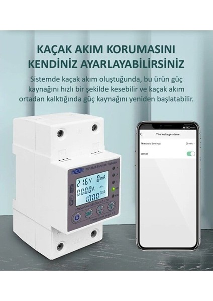 Akıllı Kaçak Akım Rölesi ve Voltaj Akım Koruyucu Röle Gerilim 80A Monofaz (10MA-99MA) indirimleri