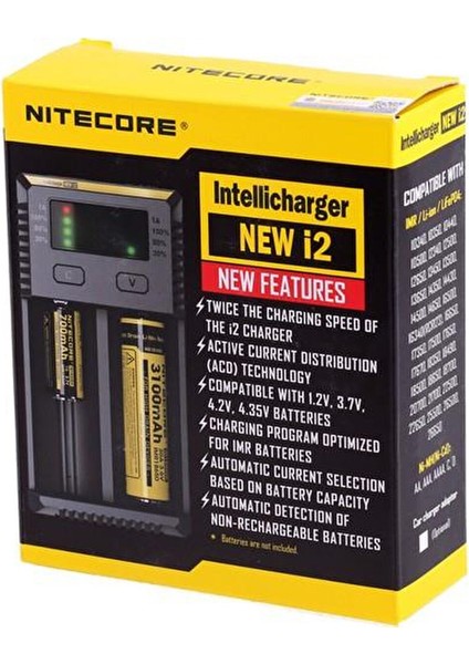 I2 Intelli Charger Li-Ion Universal Pil Şarj Cihazı 2li