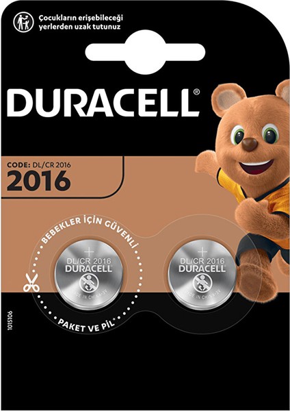 Özel 2016 Lityum Düğme Pil 3V, 2 Li Paket (CR2016)