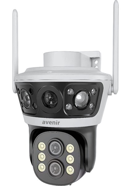 AV-S303 4mp 2 Kameralı 10X Zoomlu Wifi Ptz Kamera Sesli Ip Gece Görüşlü Kamera