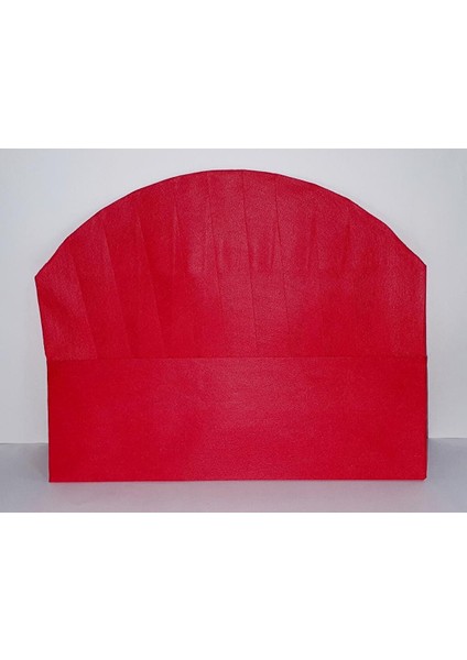 Tela Aşçı Kepi 23 Cm. Kırmızı 100 Adet