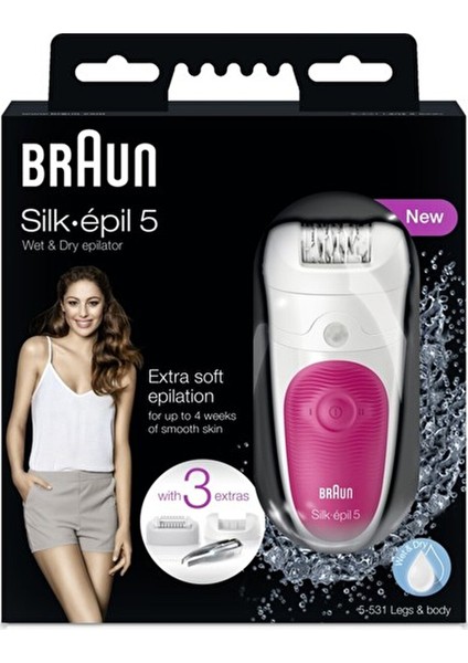 Silk-Épil 5 5531 5-531 Islak ve Kuru Kablosuz Epilatör
