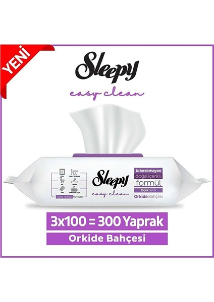 Easy Clean Orkide Bahçesi Yüzey Temizlik Havlusu 3X100 (300 Yaprak)
