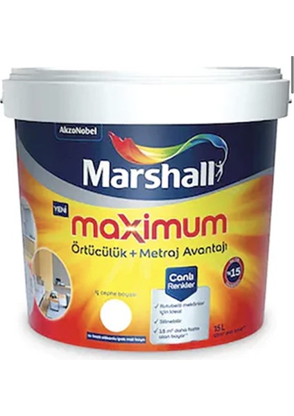 Maximum Silikonlu 15 Lt Iç Cephe Boyası Beyaz