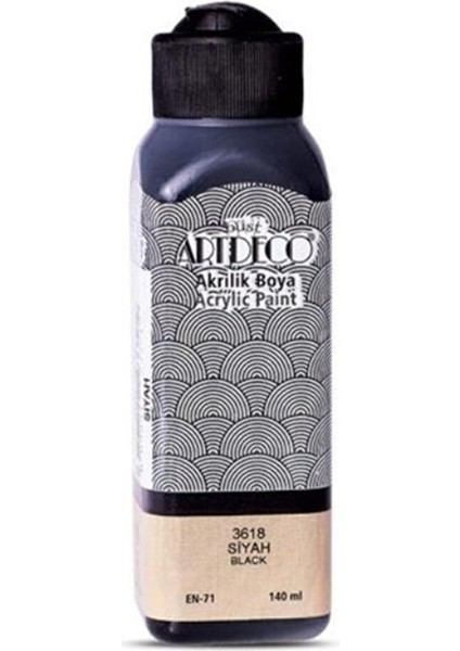 Akrilik Boya 140 ml Renk Seçmeli Canlı ve Pastel Siyah