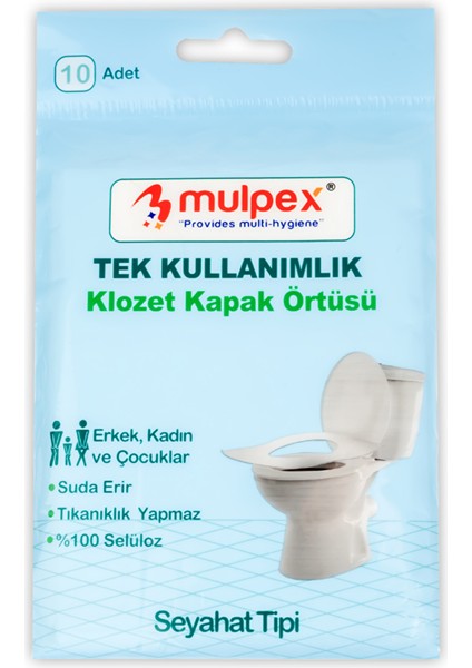 Tek Kullanımlık Suda Çözünür Klozet Kapak Örtüsü - 10 Lu Paket | Hijyenik ve Pratik Seyahat Aksesuarı
