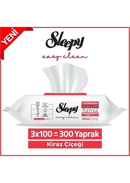 Easy Clean Kiraz Çiçeği Yüzey Temizlik Havlusu 3X100 (300 Yaprak)