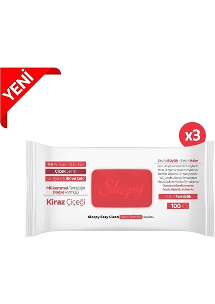 Easy Clean Kiraz Çiçeği Yüzey Temizlik Havlusu 3X100 (300 Yaprak) modelleri