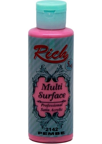 Multi Surface 120 cc Pembe 2142 Akrilik Boya Renkli
