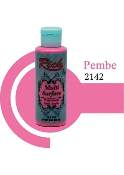 Multi Surface 120 cc Pembe 2142 Akrilik Boya Renkli