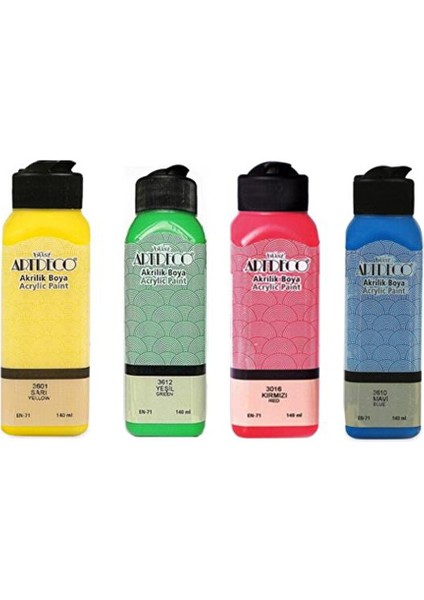 4lü 140 ml Akrilik Boya Seti