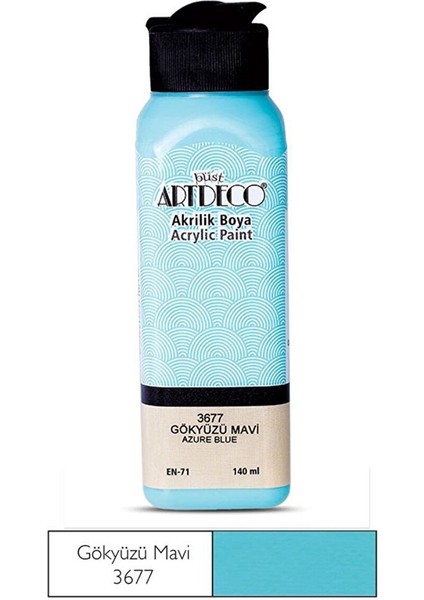Akrilik Boya 140 ml Renk Seçmeli Canlı ve Pastel Gökyüzü Mavi