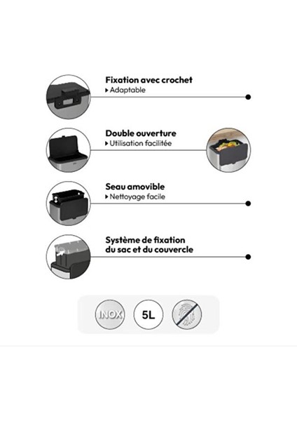 Simply Smart Dolap Içi Compact 5lt. Çöp Kovası Çelik indirimleri