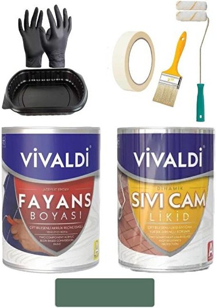 Fayans Boyası Seti Sıvı Cam ve Uygulama Seti Tezgah, Mermer, Banyo, Mutfak Boyama Seti 1 Lt Kavakyeli