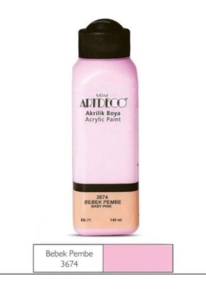 Akrilik Boya 140 ml Renk Seçmeli Canlı ve Pastel Bebek Pembesi