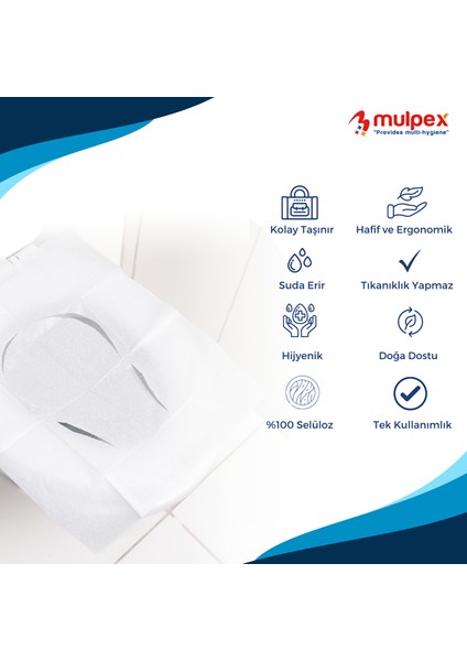 Tek Kullanımlık Suda Çözünür Klozet Kapak Örtüsü - 2 x 10 Lu Paket | Hijyenik ve Pratik Seyahat Aksesuarı