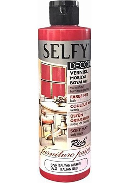 Selfy Decor Vernikli Boya Italyan Kırmızı 240CC