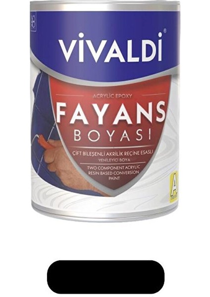 Fayans Boyası - Astar ve Vernik Gerektirmeyen Boya - Sınırsız Renk 1 kg Siyah