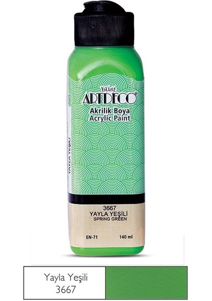 Akrilik Boya 140 ml Renk Seçmeli Canlı ve Pastel Yayla Yeşili