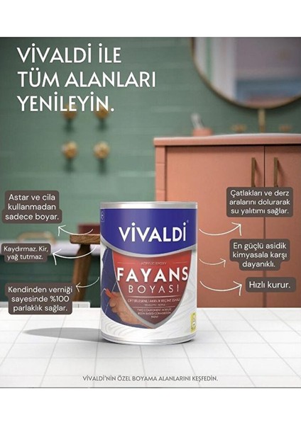 Fayans Boyası Seti Sıvı Cam ve Uygulama Seti Tezgah, Mermer, Banyo, Mutfak Boyama Seti 1 Lt Mum Işığı fiyatları