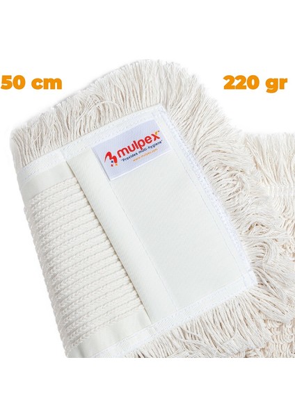 Zincir Dikiş Nemli Mop 50 Cm., 220 Gr.