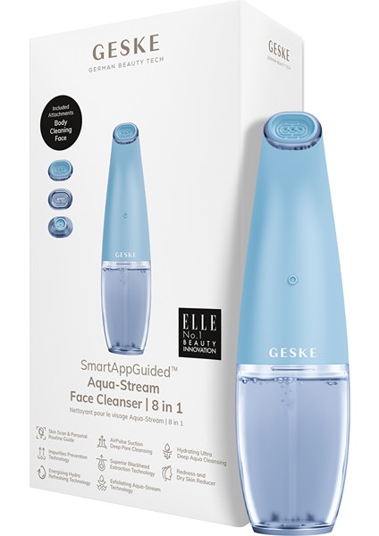 Aqua-Stream Çift Başlıklı Siyah Nokta ve Yüz Temizleme Cihazı | Aqua-Stream Face Cleanser Mavi