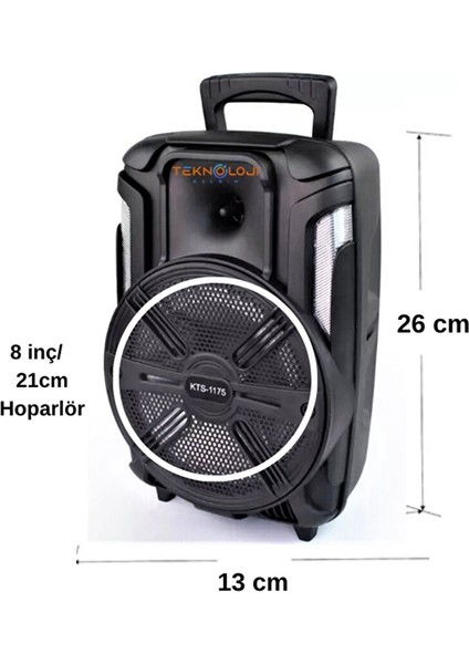 Büyük Speaker Bluetooth Hoparlör Parti Karaoke Mikrofonlu Ses Bombası 26CM Işıklıö8inç Aux/fm/usb/sd fırsatları