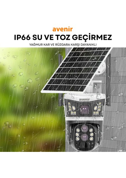 AV-S432 4mp 10X Optik Zoom 2 Kameralı Solar Ptz 4g Sim Kartlı Sesli Alarmlı Kamera modelleri