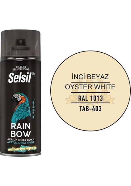 Rainbow Akrilik Sprey Boya Inci̇ Beyaz 400 Ml. - RAL1013