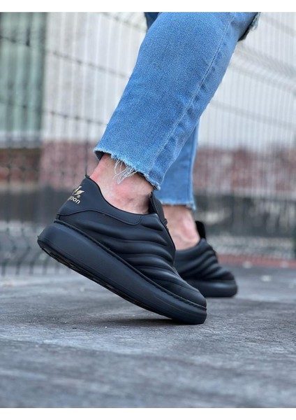 J094 Bağcıklı Ortopedik Taban Erkek Sneaker Günlük Ayakkabı St Siyah fırsatları