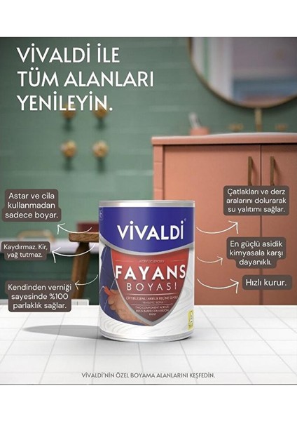 Fayans Boyası - Astar ve Vernik Gerektirmeyen Boya - Sınırsız Renk 1 kg Kurna fiyatları