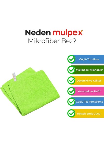 Mikrofiber Genel Temizlik Bezi Yeşil 40X40 Cm.