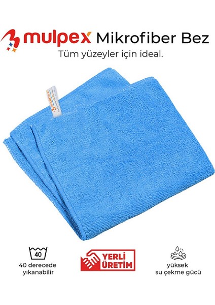 Mikrofiber Genel Temizlik Bezi Mavi 40X40 Cm.