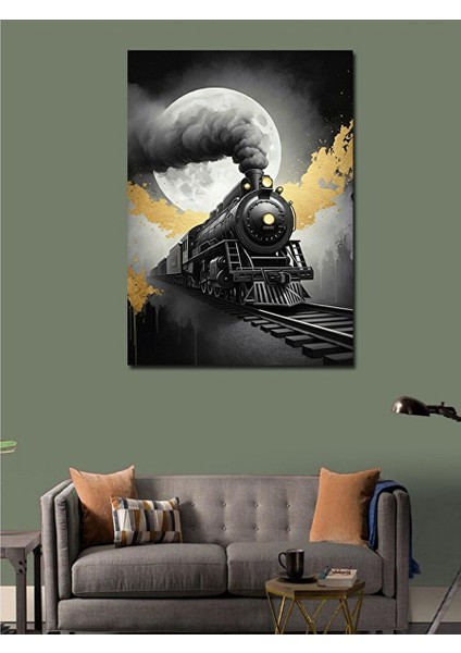 Kanvas Tablo Buharlı Tren 70X100 cm modelleri