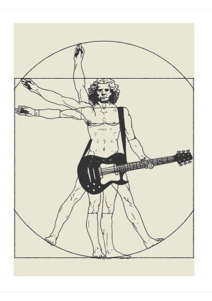 Gitaristin Anatomisi Modern Mdf Tablo 25CMX 35CM 25X35 cm