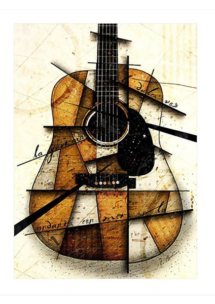 Gitarist Temalı Tasarım Mdf Tablo 35CM X50CM 35X50 cm