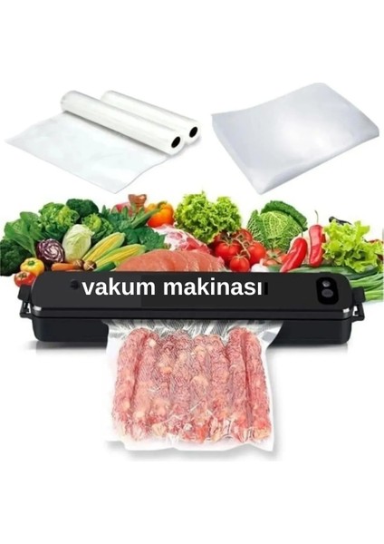 Gıda Vakumlama ve Mühürleme Makinası ,ev Tipi Vakumlama Cihaz 10 Poşetli