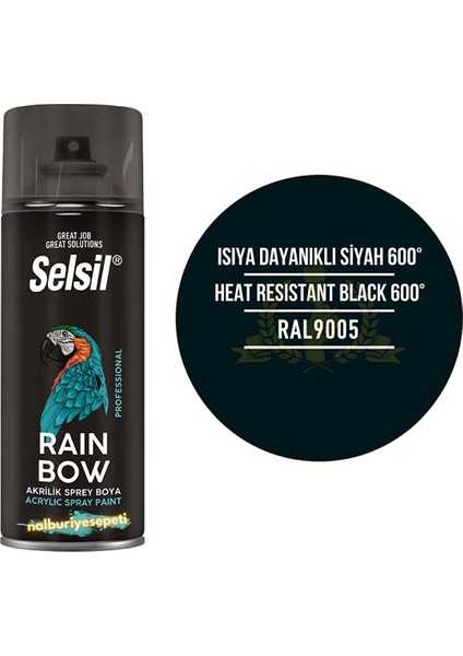 Isıya Dayanıklı Akrilik Sprey Boya Mat Si̇yah 400 Ml. - RAL9005