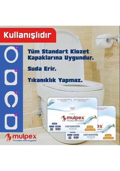 Klozet Kapak Örtüsü 1 Pkt. : 250 Adet