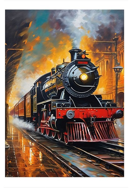 Buharlı Tren Mdf Tablo 25CMX 35CM 25X35 cm