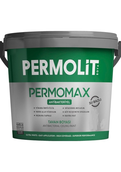 Permoli̇t Permomax Anti̇bakteri̇yel Tavan Boyası 10 kg 10 kg