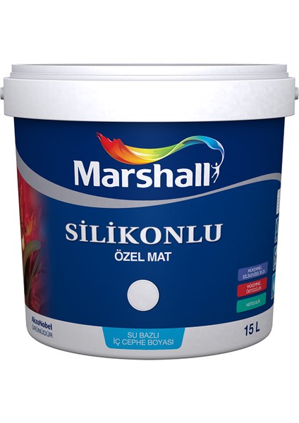 Silikonlu Özel Mat Iç Cephe Boyası 15 Litre Mermer Tozu