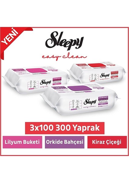 Easy Clean Lilyum Buketi + Orkide Bahçesi + Kiraz Çiçeği 3X100 (300 Yaprak)